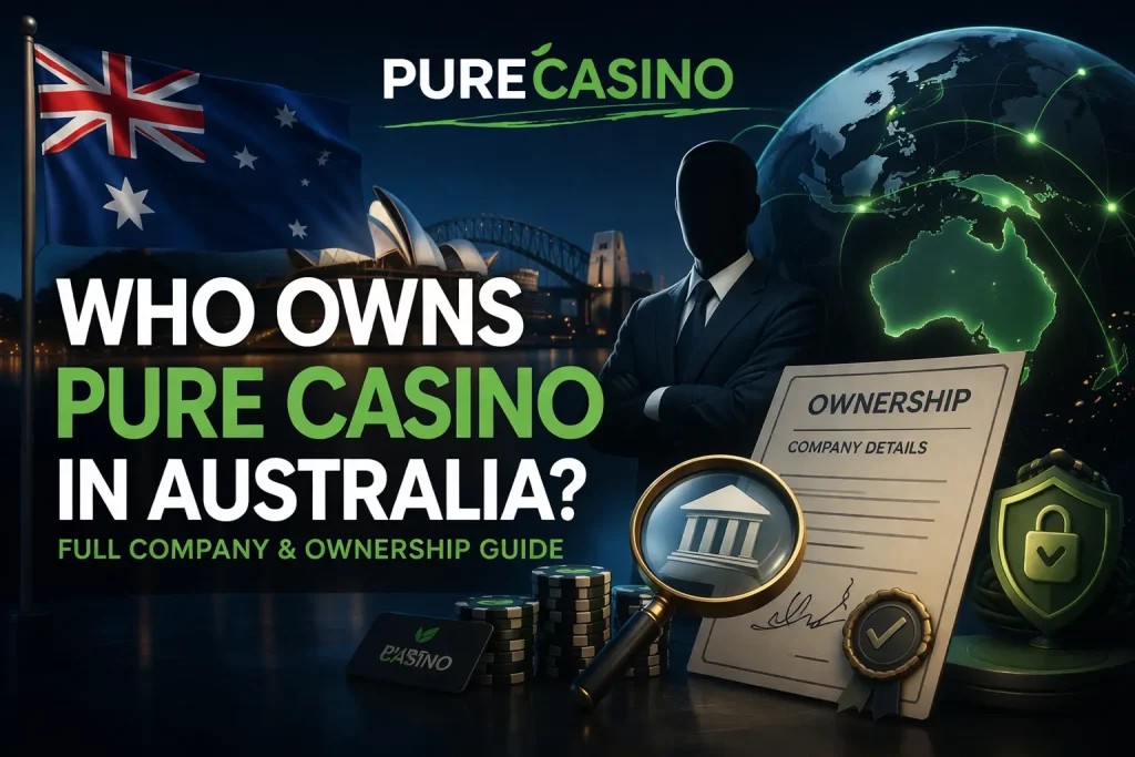 Pure Casino ownership Australia with business and security concept